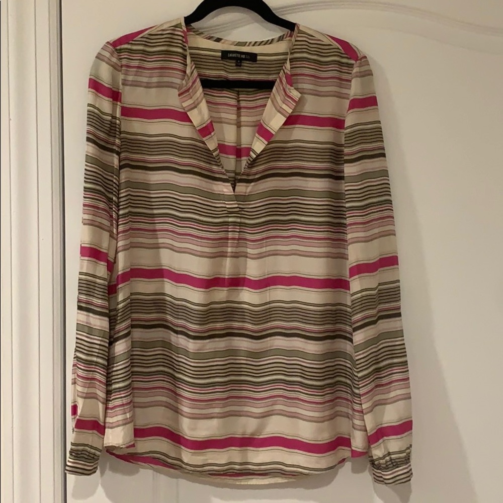 Lafayette 148 Silk Striped Blouse